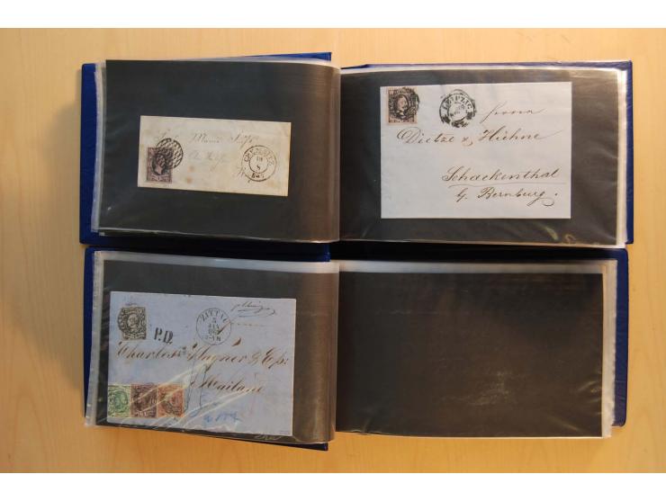1850/67, umfangreicher Sammlungsbestand mit rund 160 Briefen und Ganzsachen, dabei rund 40 Nr 1 mit auch besseren Stempeln un