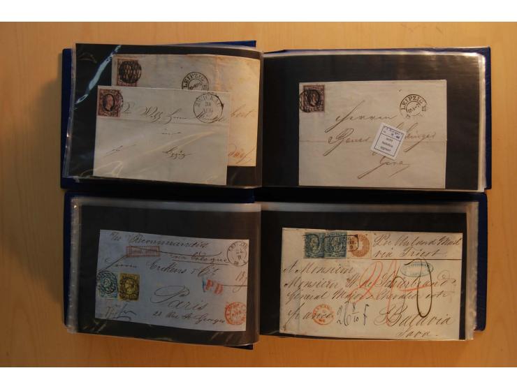 1850/67, umfangreicher Sammlungsbestand mit rund 160 Briefen und Ganzsachen, dabei rund 40 Nr 1 mit auch besseren Stempeln un