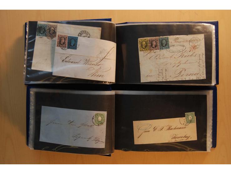 1850/67, umfangreicher Sammlungsbestand mit rund 160 Briefen und Ganzsachen, dabei rund 40 Nr 1 mit auch besseren Stempeln un