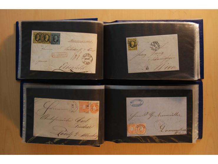 1850/67, umfangreicher Sammlungsbestand mit rund 160 Briefen und Ganzsachen, dabei rund 40 Nr 1 mit auch besseren Stempeln un