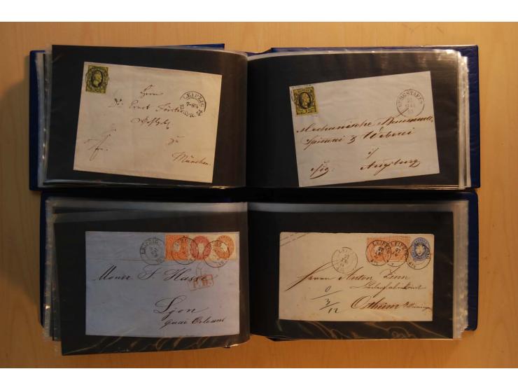 1850/67, umfangreicher Sammlungsbestand mit rund 160 Briefen und Ganzsachen, dabei rund 40 Nr 1 mit auch besseren Stempeln un