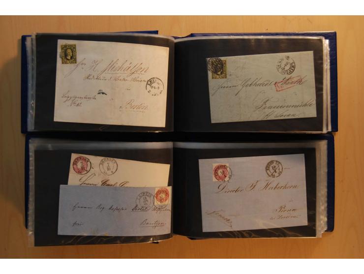1850/67, umfangreicher Sammlungsbestand mit rund 160 Briefen und Ganzsachen, dabei rund 40 Nr 1 mit auch besseren Stempeln un