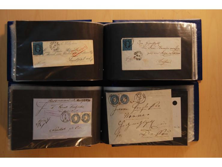 1850/67, umfangreicher Sammlungsbestand mit rund 160 Briefen und Ganzsachen, dabei rund 40 Nr 1 mit auch besseren Stempeln un