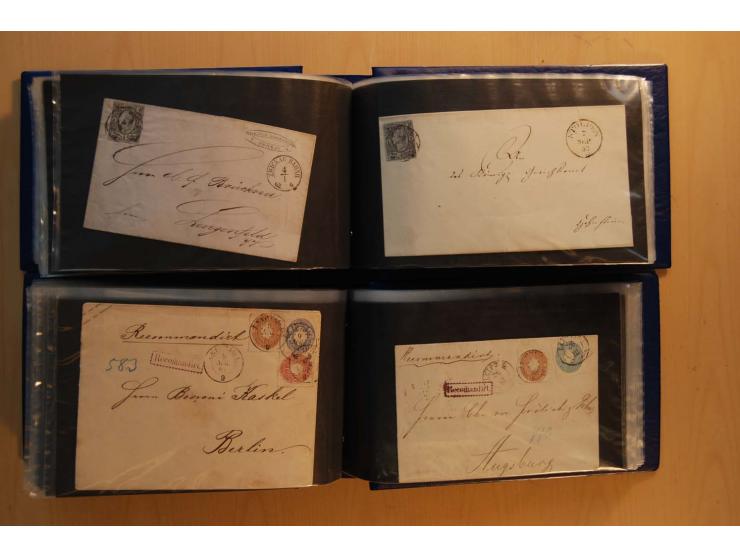1850/67, umfangreicher Sammlungsbestand mit rund 160 Briefen und Ganzsachen, dabei rund 40 Nr 1 mit auch besseren Stempeln un
