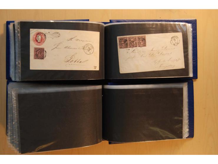 1850/67, umfangreicher Sammlungsbestand mit rund 160 Briefen und Ganzsachen, dabei rund 40 Nr 1 mit auch besseren Stempeln un
