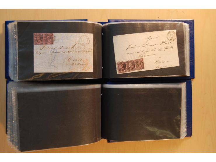 1850/67, umfangreicher Sammlungsbestand mit rund 160 Briefen und Ganzsachen, dabei rund 40 Nr 1 mit auch besseren Stempeln un