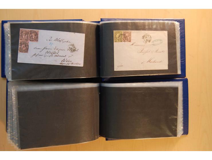 1850/67, umfangreicher Sammlungsbestand mit rund 160 Briefen und Ganzsachen, dabei rund 40 Nr 1 mit auch besseren Stempeln un