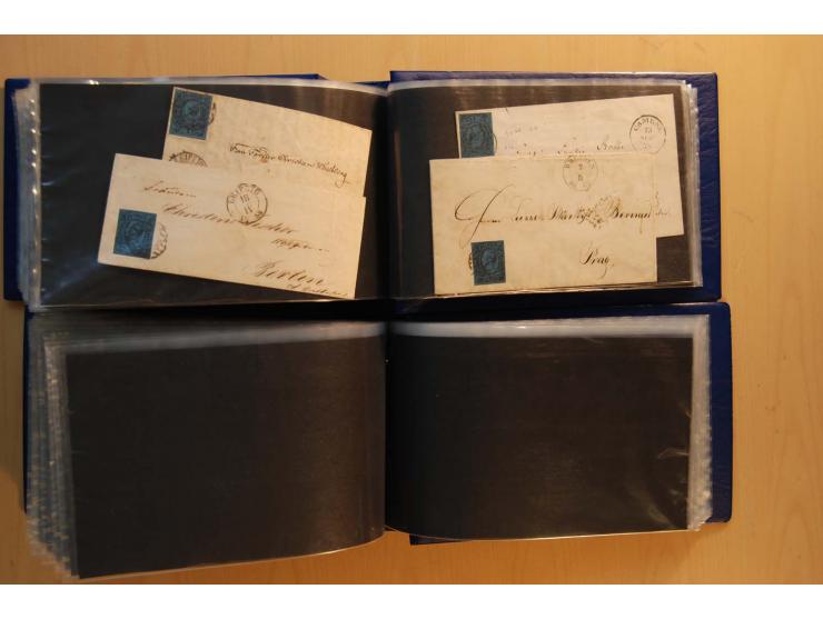 1850/67, umfangreicher Sammlungsbestand mit rund 160 Briefen und Ganzsachen, dabei rund 40 Nr 1 mit auch besseren Stempeln un
