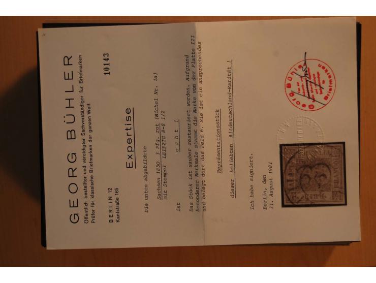 1850/67, umfangreicher Sammlungsbestand mit rund 160 Briefen und Ganzsachen, dabei rund 40 Nr 1 mit auch besseren Stempeln un