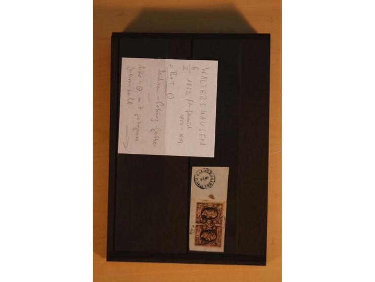 1850/67, umfangreicher Sammlungsbestand mit rund 160 Briefen und Ganzsachen, dabei rund 40 Nr 1 mit auch besseren Stempeln un