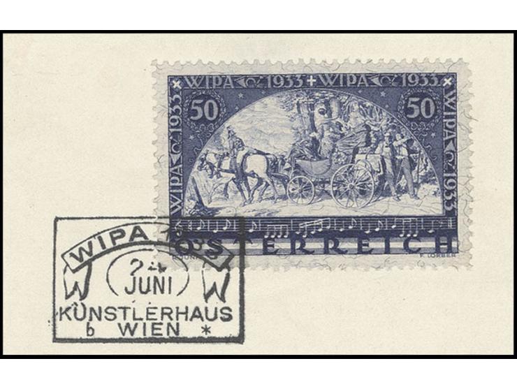 50 Gr. auf Faserpapier, sauber mit Sonderstempel auf Briefstück, Kabinett