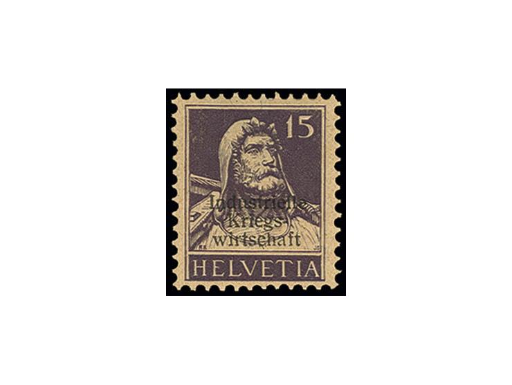 DIENSTMARKEN: 1918, Industrielle Kriegswirtschaft, dünner Aufdruck auf 15 C. rötlichviolett (Urmarke Mi.-Nr. 120d), ungebrauc