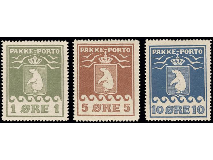 1905, Pakke-Porto: 1-10 Ø., fresh colours, good perforation and centering, unhinged mint, very fine