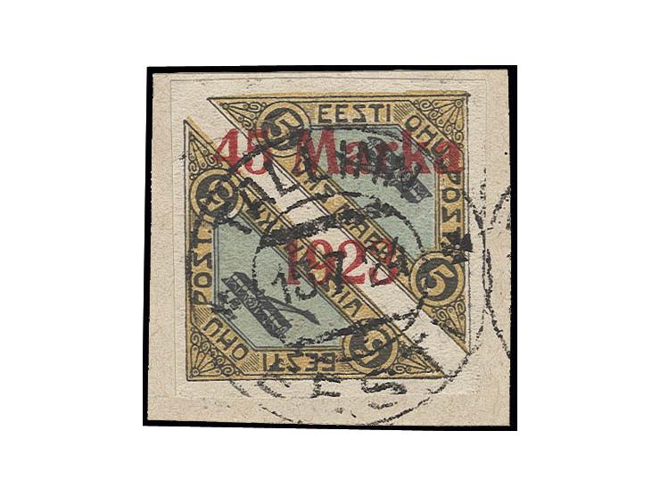 1923, airmail 45 m. in type II, used on piece "TALLINN 15.7.24", fine, certificate Löbbering BPP