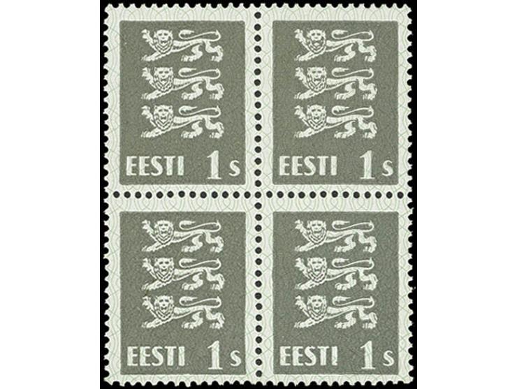 1940, 1 s. grey on white paper, block of four, unhinged mint, fine (Mi. 1.040,-)