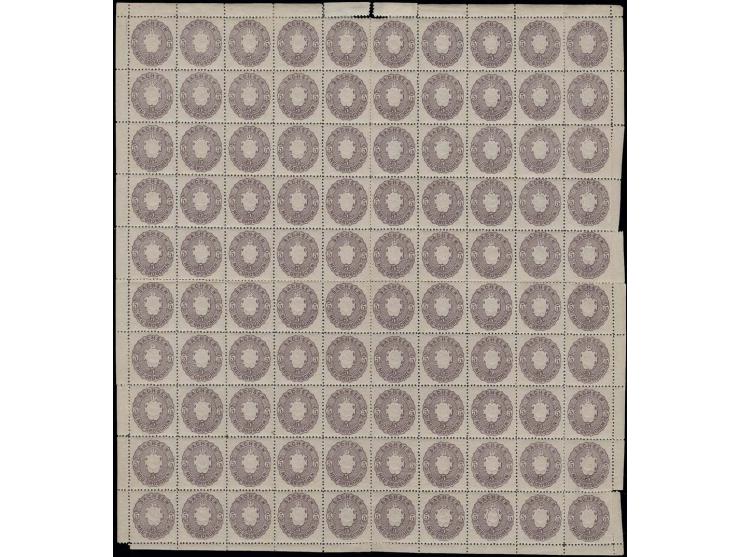 3 Pfennig bis 5 Neugroschen komplett in Bogen zu 100 Werten, postfrisch (ganz wenige ungebraucht), Bogenränder teils etwas fe