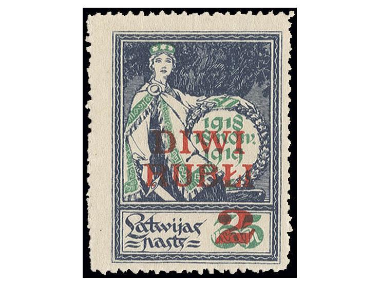 1920, Allegory 2 r., with bright red-orange overprint, unused, fine, certificate Hoffmann BPP