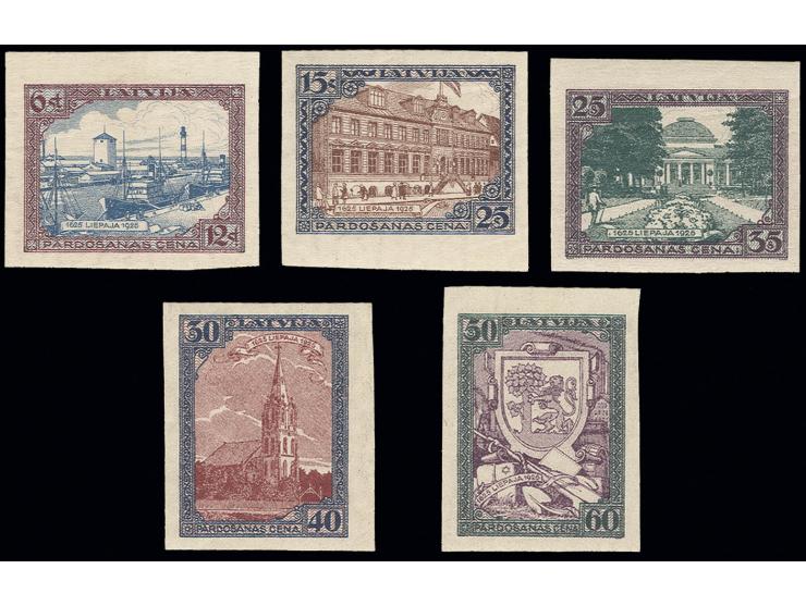  1925, 300 Years Libau 6-50 s., imperforated, unused, 15 s. slightly thinned otherwise fine, certificate Hoffmann BPP