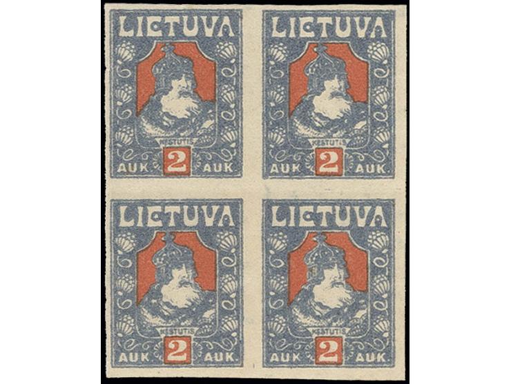 2 a., imperforated block of four, unhinged mint, one stamp small finger print, otherwise fine