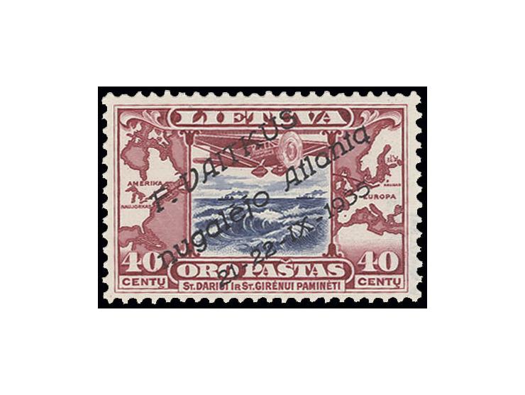1935, Vaitkus Atlantic Flight 40 c., unhinged mint, fine, sign. Mikulski and Ing. Becker