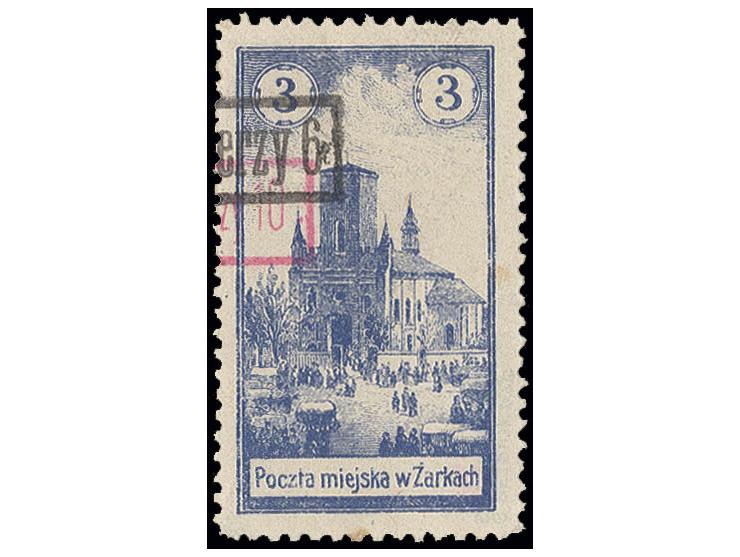 ZARKI: 1918, 6 h. on 3 h. with additional handstamp 10 h., unused, a little stained, scarce, sign. Petriuk PZF (Mi. 700,-)