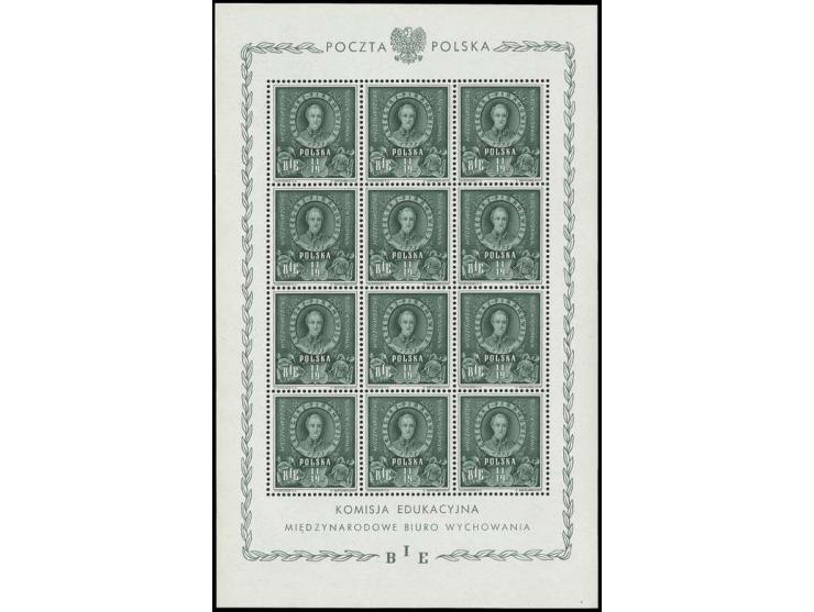 1946, BIE 3-11 zl. in cpl. sheets of 12, unhinged mint, fine (Mi. 1.800,- +)