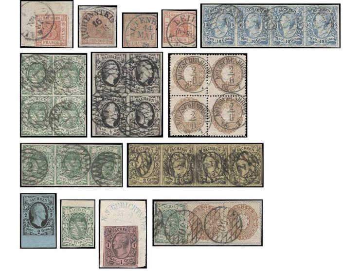 SAMMLUNG MARKEN: 1850/67, ungebrauchte und gestempelte reichhaltige Sammlung, beginnend mit 12 Stück Nr. 1 (teils Randstücke)