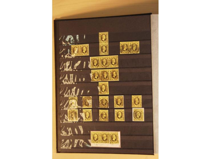 SAMMLUNG MARKEN: 1850/67, ungebrauchte und gestempelte reichhaltige Sammlung, beginnend mit 12 Stück Nr. 1 (teils Randstücke)