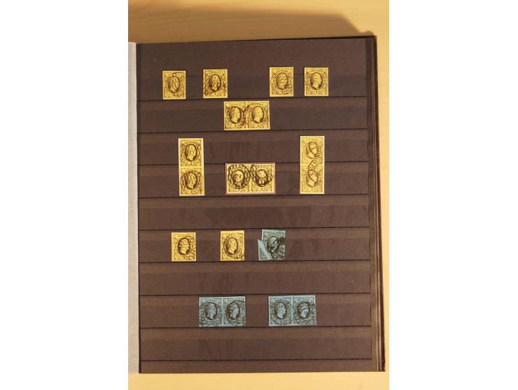 SAMMLUNG MARKEN: 1850/67, ungebrauchte und gestempelte reichhaltige Sammlung, beginnend mit 12 Stück Nr. 1 (teils Randstücke)