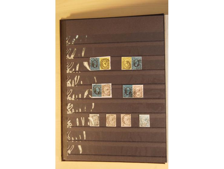 SAMMLUNG MARKEN: 1850/67, ungebrauchte und gestempelte reichhaltige Sammlung, beginnend mit 12 Stück Nr. 1 (teils Randstücke)