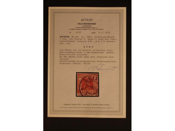 SAMMLUNG MARKEN: 1850/67, ungebrauchte und gestempelte reichhaltige Sammlung, beginnend mit 12 Stück Nr. 1 (teils Randstücke)