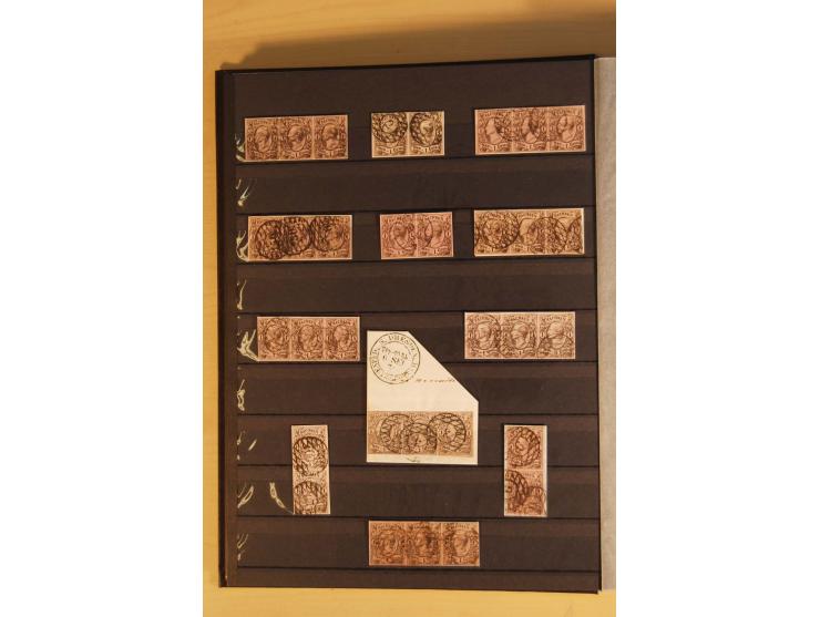 SAMMLUNG MARKEN: 1850/67, ungebrauchte und gestempelte reichhaltige Sammlung, beginnend mit 12 Stück Nr. 1 (teils Randstücke)