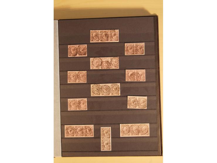 SAMMLUNG MARKEN: 1850/67, ungebrauchte und gestempelte reichhaltige Sammlung, beginnend mit 12 Stück Nr. 1 (teils Randstücke)
