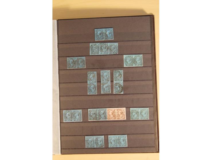 SAMMLUNG MARKEN: 1850/67, ungebrauchte und gestempelte reichhaltige Sammlung, beginnend mit 12 Stück Nr. 1 (teils Randstücke)