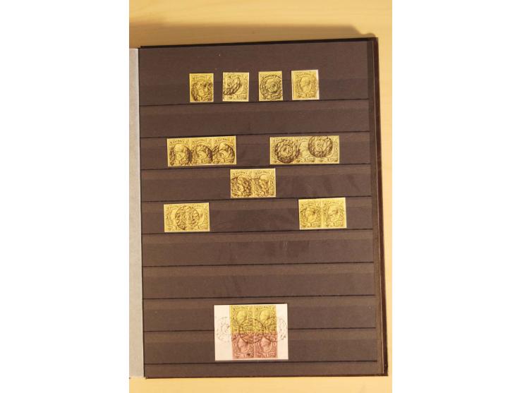 SAMMLUNG MARKEN: 1850/67, ungebrauchte und gestempelte reichhaltige Sammlung, beginnend mit 12 Stück Nr. 1 (teils Randstücke)