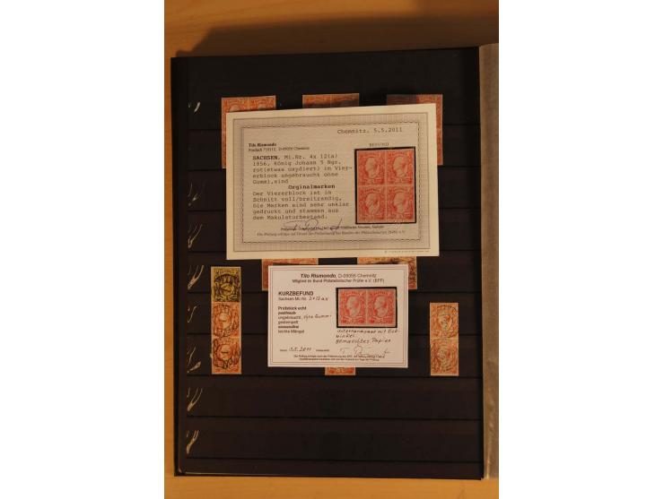 SAMMLUNG MARKEN: 1850/67, ungebrauchte und gestempelte reichhaltige Sammlung, beginnend mit 12 Stück Nr. 1 (teils Randstücke)