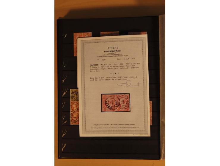 SAMMLUNG MARKEN: 1850/67, ungebrauchte und gestempelte reichhaltige Sammlung, beginnend mit 12 Stück Nr. 1 (teils Randstücke)