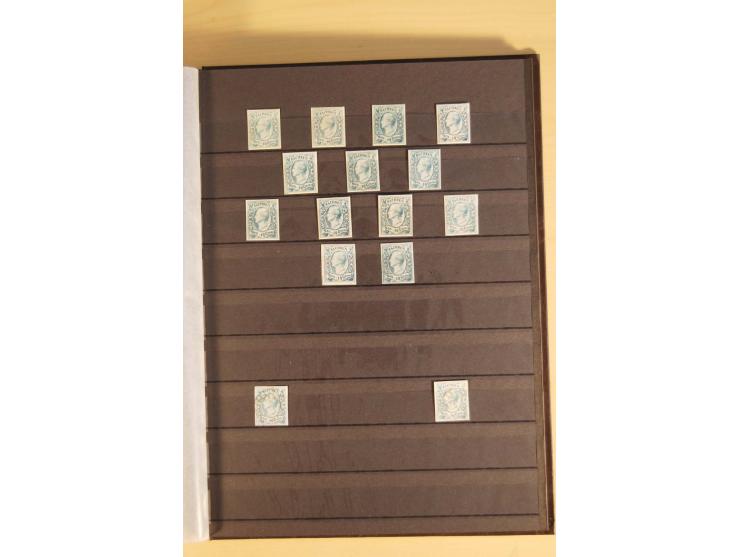 SAMMLUNG MARKEN: 1850/67, ungebrauchte und gestempelte reichhaltige Sammlung, beginnend mit 12 Stück Nr. 1 (teils Randstücke)