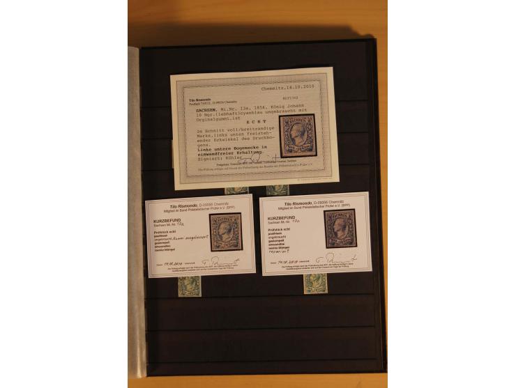 SAMMLUNG MARKEN: 1850/67, ungebrauchte und gestempelte reichhaltige Sammlung, beginnend mit 12 Stück Nr. 1 (teils Randstücke)