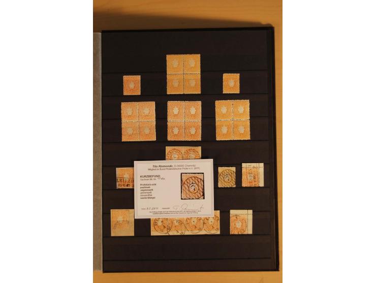 SAMMLUNG MARKEN: 1850/67, ungebrauchte und gestempelte reichhaltige Sammlung, beginnend mit 12 Stück Nr. 1 (teils Randstücke)