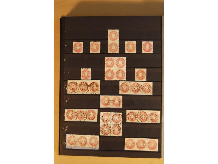 SAMMLUNG MARKEN: 1850/67, ungebrauchte und gestempelte reichhaltige Sammlung, beginnend mit 12 Stück Nr. 1 (teils Randstücke)