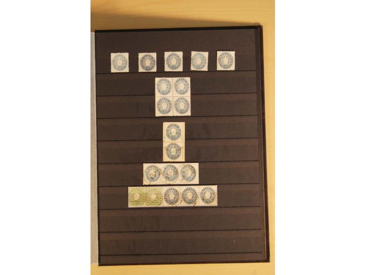 SAMMLUNG MARKEN: 1850/67, ungebrauchte und gestempelte reichhaltige Sammlung, beginnend mit 12 Stück Nr. 1 (teils Randstücke)