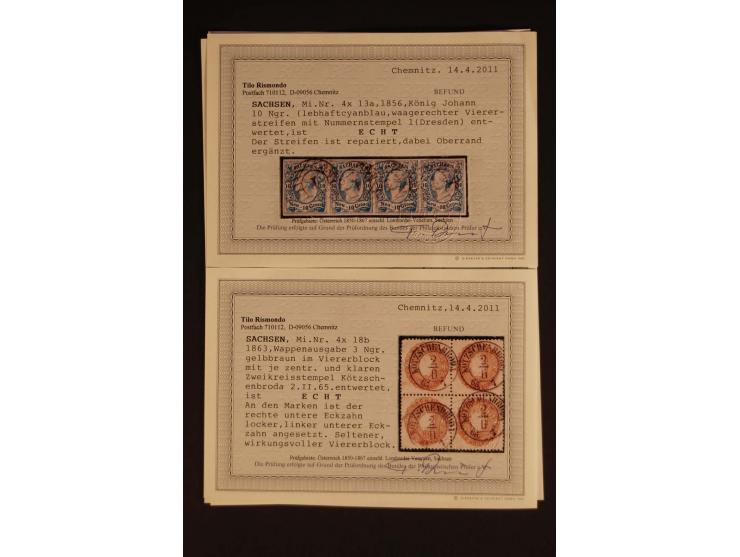 SAMMLUNG MARKEN: 1850/67, ungebrauchte und gestempelte reichhaltige Sammlung, beginnend mit 12 Stück Nr. 1 (teils Randstücke)