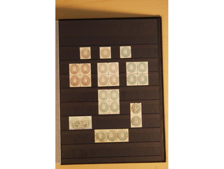 SAMMLUNG MARKEN: 1850/67, ungebrauchte und gestempelte reichhaltige Sammlung, beginnend mit 12 Stück Nr. 1 (teils Randstücke)