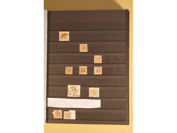 SAMMLUNG MARKEN: 1850/67, ungebrauchte und gestempelte reichhaltige Sammlung, beginnend mit 12 Stück Nr. 1 (teils Randstücke)