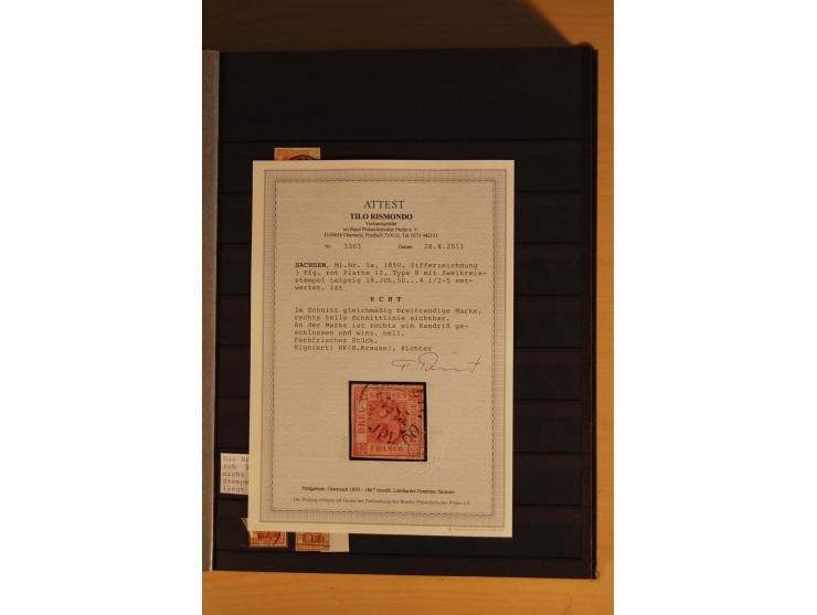 SAMMLUNG MARKEN: 1850/67, ungebrauchte und gestempelte reichhaltige Sammlung, beginnend mit 12 Stück Nr. 1 (teils Randstücke)