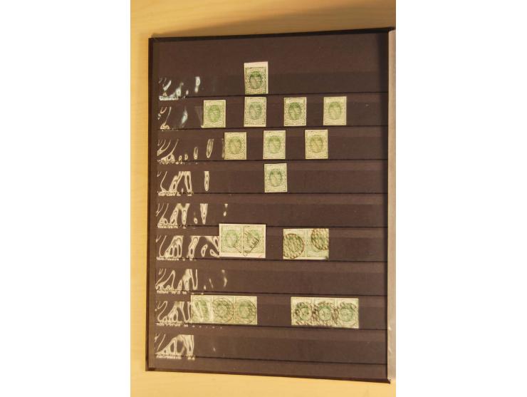 SAMMLUNG MARKEN: 1850/67, ungebrauchte und gestempelte reichhaltige Sammlung, beginnend mit 12 Stück Nr. 1 (teils Randstücke)