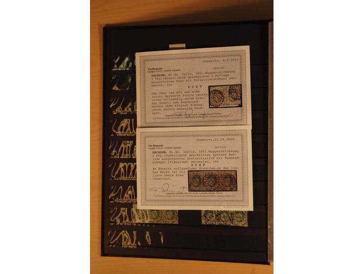 SAMMLUNG MARKEN: 1850/67, ungebrauchte und gestempelte reichhaltige Sammlung, beginnend mit 12 Stück Nr. 1 (teils Randstücke)