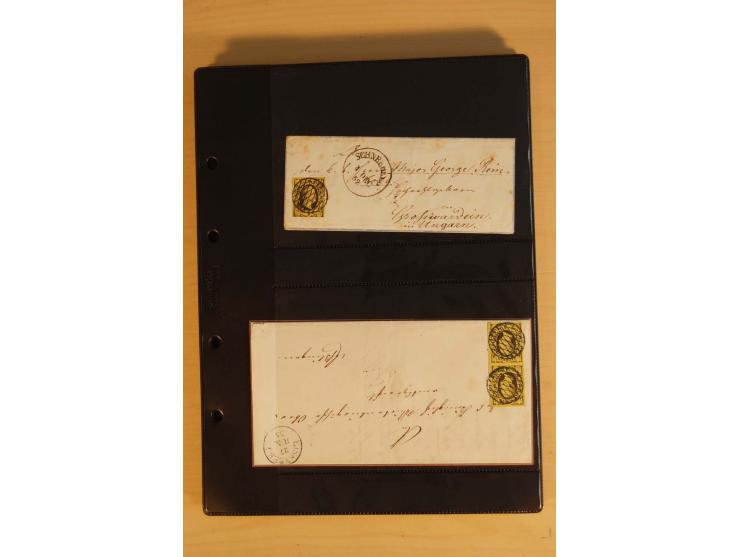 SAMMLUNG BRIEFE: 1851/67, rund 70 fast ausschließlich frankierte Briefe beginnend mit 2 "Restfrankaturen" der Nr. 1, daneben 
