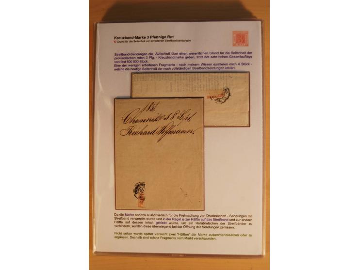 SAMMLUNG BRIEFE: 1851/67, rund 70 fast ausschließlich frankierte Briefe beginnend mit 2 "Restfrankaturen" der Nr. 1, daneben 